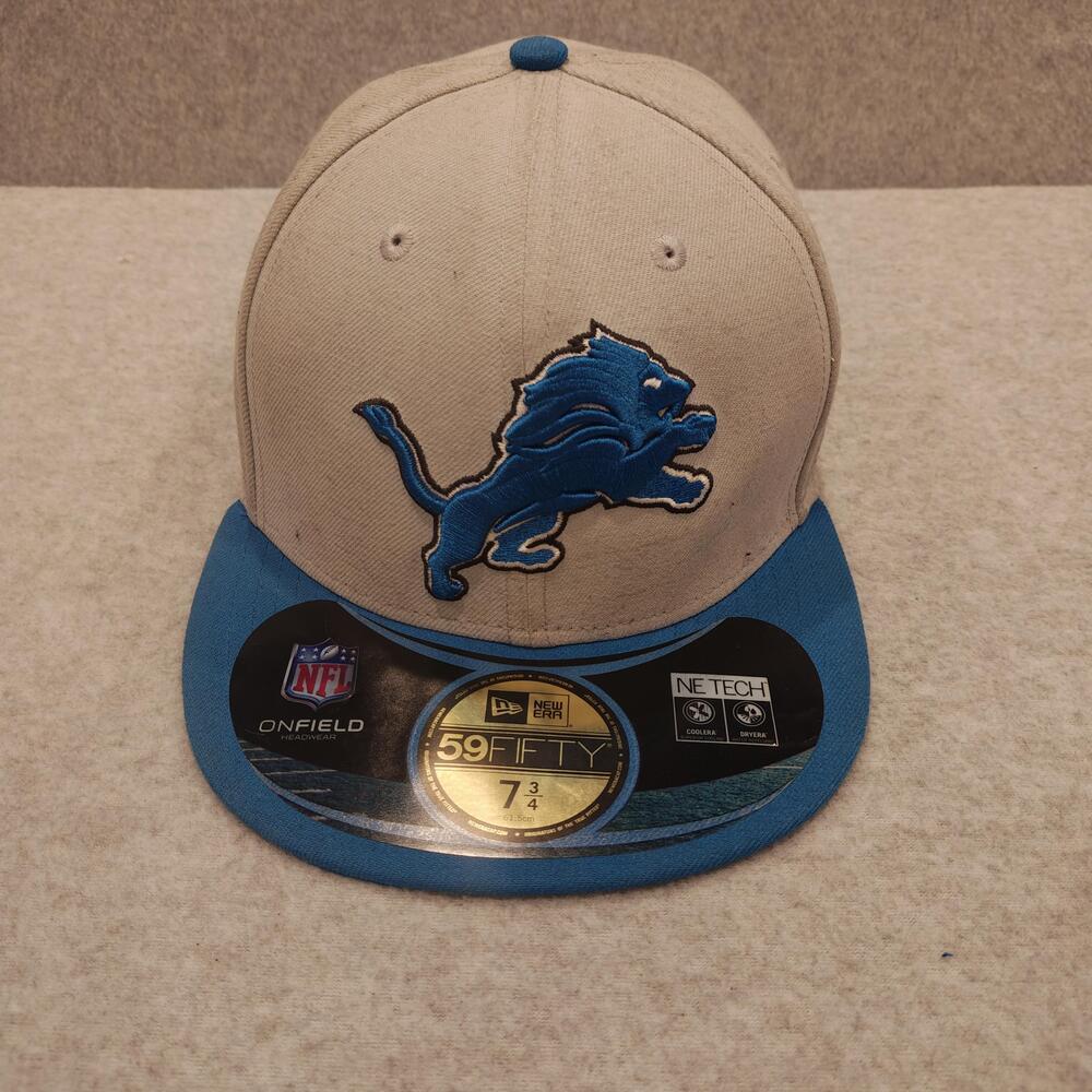 Detroit Lions Hat Cap Fitted Mens 7 3/4 Gray NFL Football 59FIFTY New Era